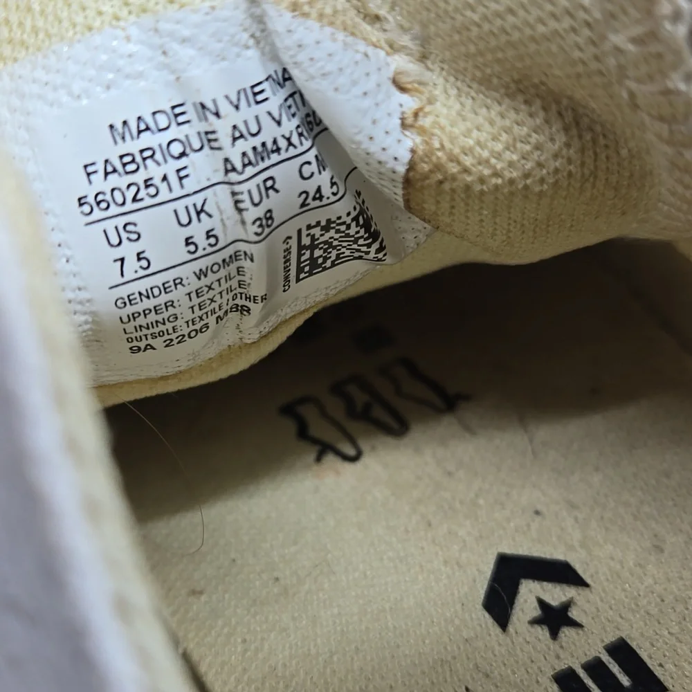 Converse Lift Platform Dirty White Sneakers 7.5 - Picture 6 of 9